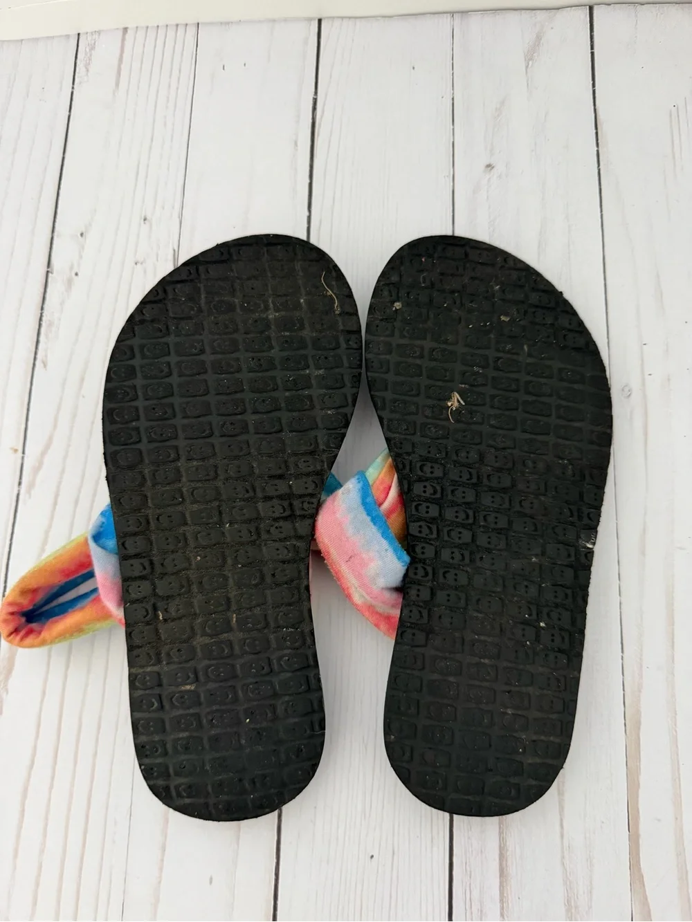 Kids Tie-Dye Rainbow Sanuk Sandals - Black Footbed